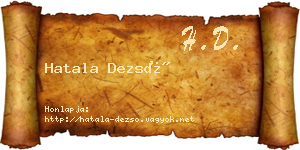 Hatala Dezső névjegykártya